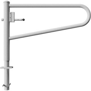 Drehbare Handschranke, Breite 1500 mm, verzinkt, für Profilzylinderschloss