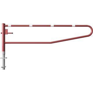 Drehbare Handschranke, Breite 3000 mm, Rot/Weiß, für Dreikantverschluss