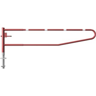 Drehbare Handschranke, Breite 3500 mm, Rot/Weiß, für Dreikantverschluss