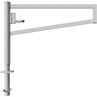 Drehbare Handschranke, Breite 1500 mm, verzinkt, für Profilzylinderschloss