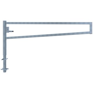 Drehbare Handschranke, Breite 2500 mm, verzinkt, für Profilzylinderschloss