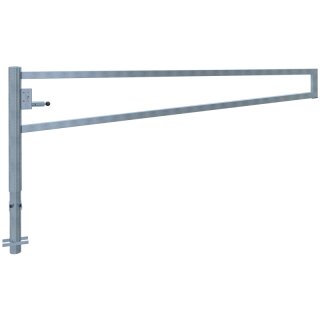 Drehbare Handschranke, Breite 3000 mm, verzinkt, für Profilzylinderschloss
