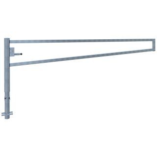 Drehbare Handschranke, Breite 3500 mm, verzinkt, für Profilzylinderschloss
