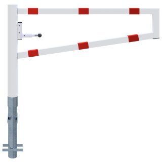 Drehbare Handschranke, Breite 1500 mm, Rot/Weiß, für Vorhangschloss