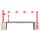 Drehbare Handschranke mit Auflagepfosten und Seilzugverstärkung, Breite 5000 mm, Rot/Weiß, für Vorhangschloss