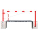 Drehbare Handschranke mit Auflagepfosten und...