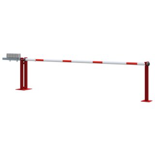 Wegeschranke mit Gegengewicht und Auflagepfsoten, Lichtweite: 4000 mm, für Vohangschloss