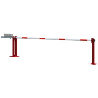 Wegeschranke mit Gegengewicht und Auflagepfsoten, Lichtweite: 4000 mm, für Dreikantverschluss
