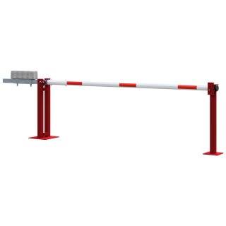 Wegeschranke mit Gegengewicht und Auflagepfsoten, Lichtweite: 3000 mm, für Profilzylinderschloss