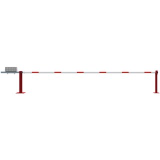 Wegeschranke mit Gegengewicht und Auflagepfsoten, Lichtweite: 6000 mm, für Profilzylinderschloss