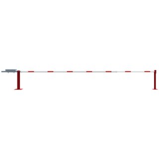 Wegeschranke mit Gegengewicht und Auflagepfsoten, Lichtweite: 7000 mm, für Profilzylinderschloss