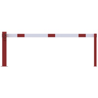 Kompakte Handschranke mit festem Auflagepfosten, Lichtweite 2500 mm, für Dreikantverschluss