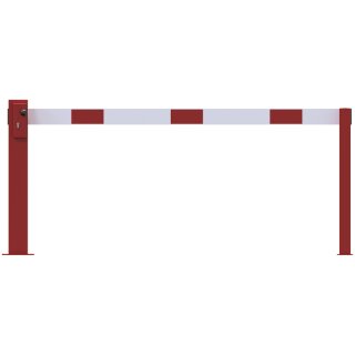 Kompakte Handschranke mit festem Auflagepfosten, Lichtweite 2000 mm, für Profilzylinderschloss