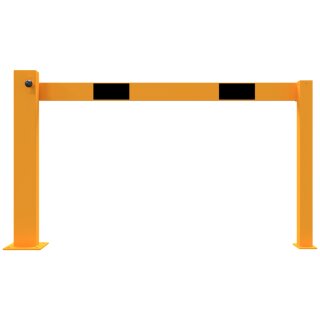Kompakte Handschranke mit festem Auflagepfosten, Lichtweite 1500 mm, für Vorhangschloss