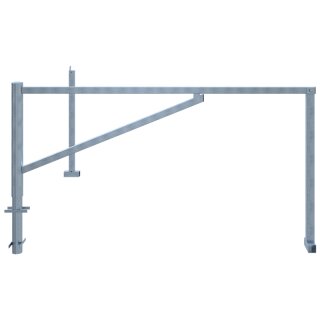 Drehbare Handschranke mit zwei Auflagepfosten, Lichtweite 2500 mm, für Vorhangschloss