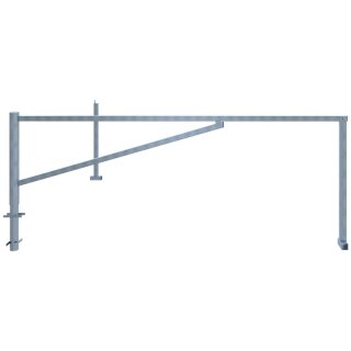 Drehbare Handschranke mit zwei Auflagepfosten, Lichtweite 3500 mm, für Vorhangschloss