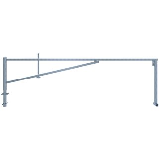 Drehbare Handschranke mit zwei Auflagepfosten, Lichtweite 4500 mm, für Profilzylinderschloss