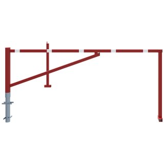 Drehbare Handschranke mit zwei Auflagepfosten, Lichtweite 3000 mm, für Vorhangschloss
