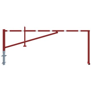 Drehbare Handschranke mit zwei Auflagepfosten, Lichtweite 3500 mm, für Vorhangschloss