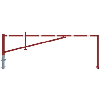 Drehbare Handschranke mit zwei Auflagepfosten, Lichtweite 4000 mm, für Dreikantverschluss