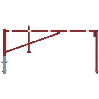 Drehbare Handschranke mit zwei Auflagepfosten, Lichtweite 3000 mm, für Profilzylinderschloss