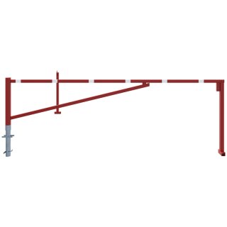 Drehbare Handschranke mit zwei Auflagepfosten, Lichtweite 4000 mm, für Profilzylinderschloss