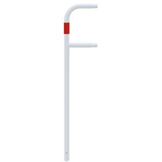 Endpfosten Stahlrohr Ø 48 mm, weiß/rot