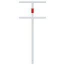 Mittelpfosten Stahlrohr Ø 48 mm, weiß/rot