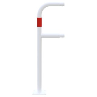 Endpfosten Stahlrohr Ø 48 mm, weiß/rot