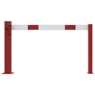 Kompakte Handschranke mit festem Auflagepfosten, Lichtweite 1500 mm, für Dreikantverschluss