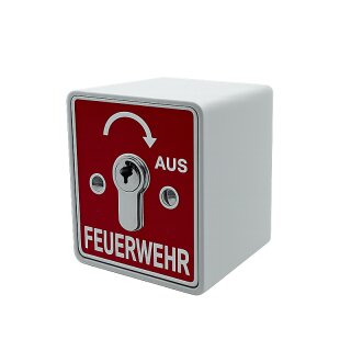 Schlüsselschalter Auf Putz mit PHZ,1-seitig,"Rastend" - Feuerwehr "AUS" in Rot