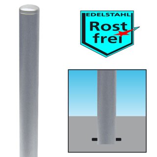 Edelstahlpfosten geschliffen, ø 76mm, Länge 1200mm