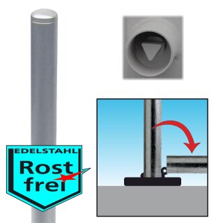 Edelstahlpfosten "geschliffen" Rund Ø 76mm, Überflur 900mm