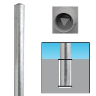 Absperrpfosten ø 60x2,5mm, verzinkt, Länge 1300mm