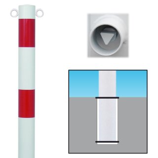 Absperrpfosten ø 60x2,5mm, Rot/Weiß, Länge 1300mm