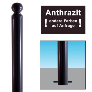 Stilpoller Stahl Anthrazitgrau RAL 7016, Rund Ø76mm, Länge 1400mm