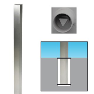 Absperrpfosten 70x70mm, eckig, Überflur 900mm