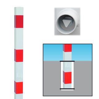 Absperrpfosten 70x70mm, eckig, Überflur 900mm