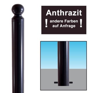 Stilpoller Stahl Anthrazitgrau RAL 7016, Rund Ø82mm, Länge 1400mm